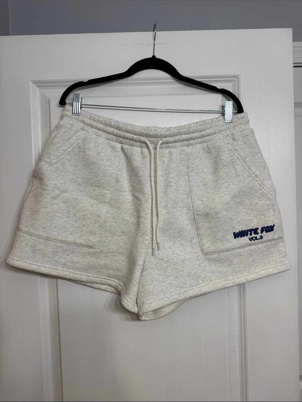 White Fox Boutique Light Gray Drawstring Pocket Athletic Shorts
